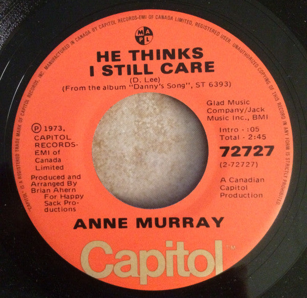 Anne Murray : You Won't See Me / He Thinks I Still Care (7", RE)