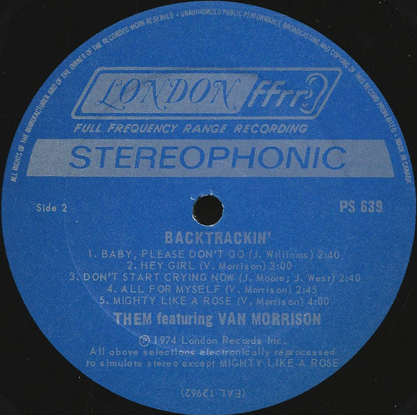 Them (3) Featuring Van Morrison : Backtrackin' (LP, Comp)