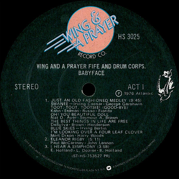 Wing And A Prayer Fife And Drum Corps. : Babyface (LP, Album, PR)