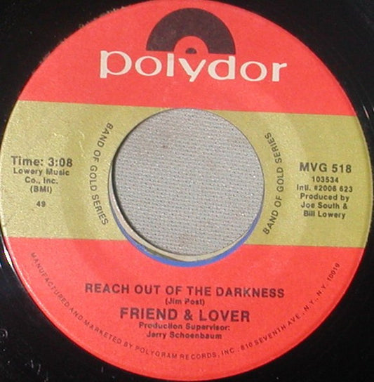 Friend And Lover : Reach Out Of The Darkness (7", Single)