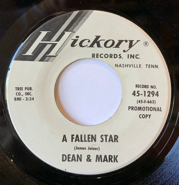 Dean & Mark : Just A Step Away / A Fallen Star (7", Single, Promo)