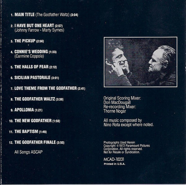 Nino Rota : The Godfather (CD, Album, Club)