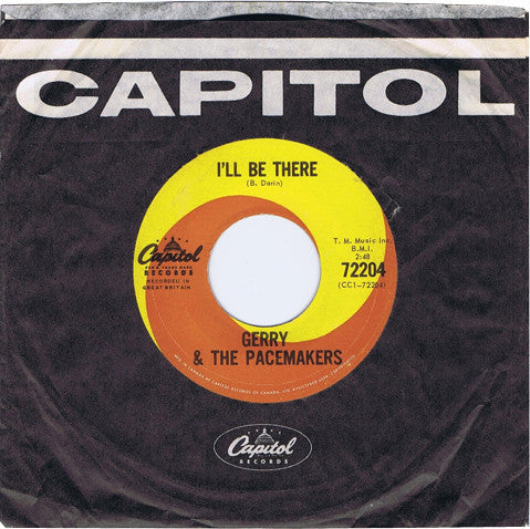 Gerry & The Pacemakers : I'll Be There (7", Single)