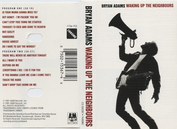 Bryan Adams : Waking Up The Neighbours (Cass, Album, Club)