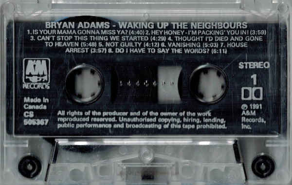 Bryan Adams : Waking Up The Neighbours (Cass, Album, Club)