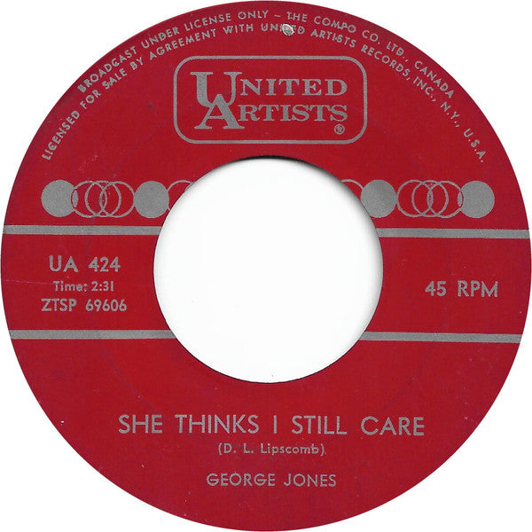 George Jones (2) : She Thinks I Still Care / Sometimes You Just Can't Win (7", Single)