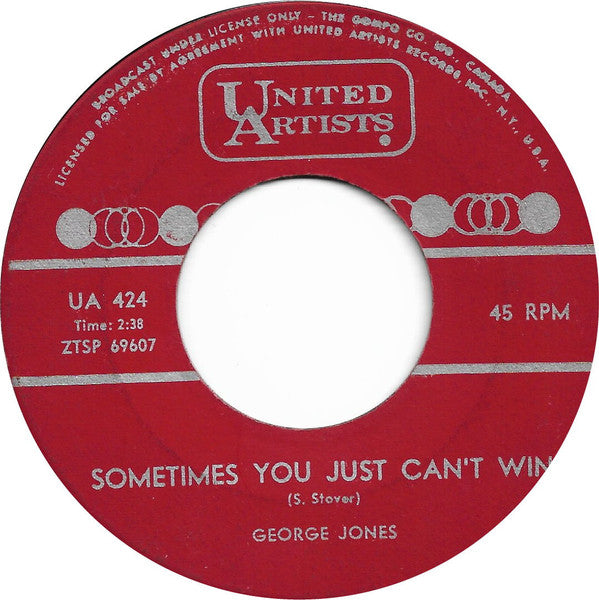 George Jones (2) : She Thinks I Still Care / Sometimes You Just Can't Win (7", Single)