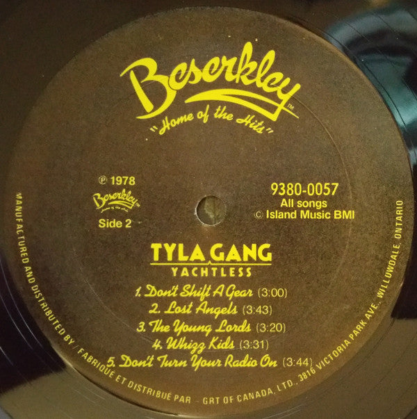 Tyla Gang : Yachtless (LP, Album)