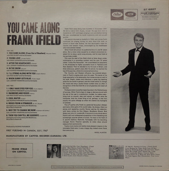 Frank Ifield : You Came Along (LP, Album)