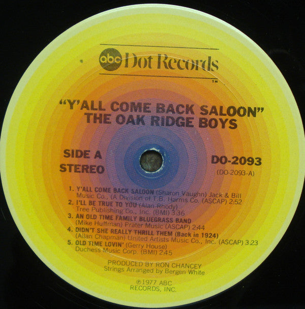 The Oak Ridge Boys : Y'All Come Back Saloon (LP, Album, San)