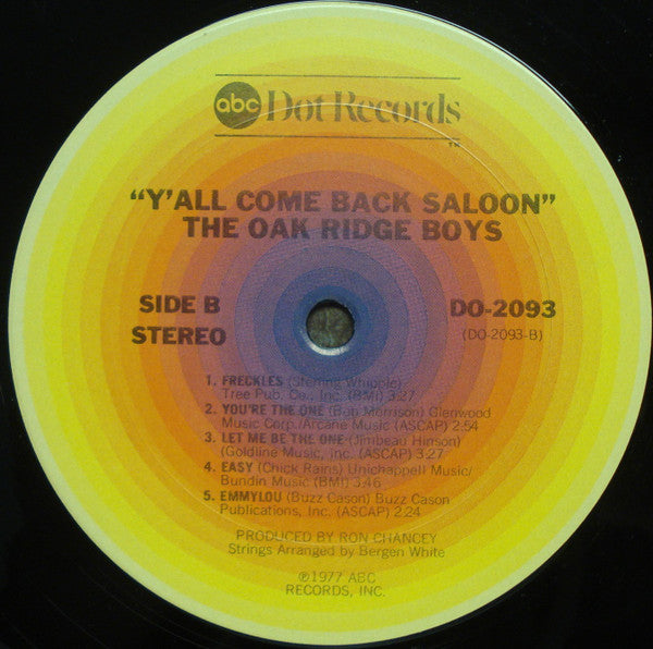 The Oak Ridge Boys : Y'All Come Back Saloon (LP, Album, San)