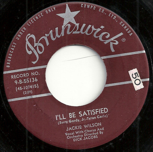 Jackie Wilson : I'll Be Satisfied (7", Single)