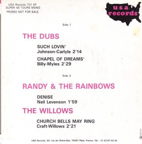 The Dubs, Randy & The Rainbows, The Willows : Such Lovin' (7", EP, Promo)