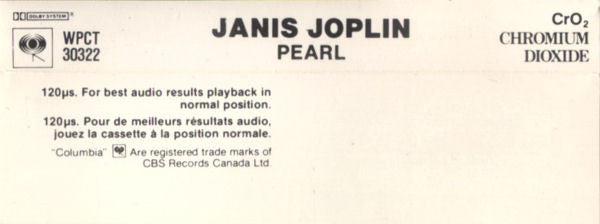 Janis Joplin : Pearl (Cass, Album, RE, CrO)