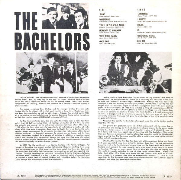 The Bachelors : The Bachelors (LP, Mono)