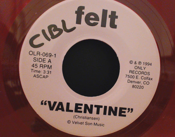 Felt (6) : Valentine (7", Single, Red)