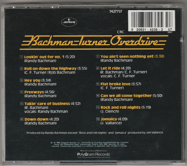 Bachman-Turner Overdrive : BTO's Greatest (CD, Comp, Club)