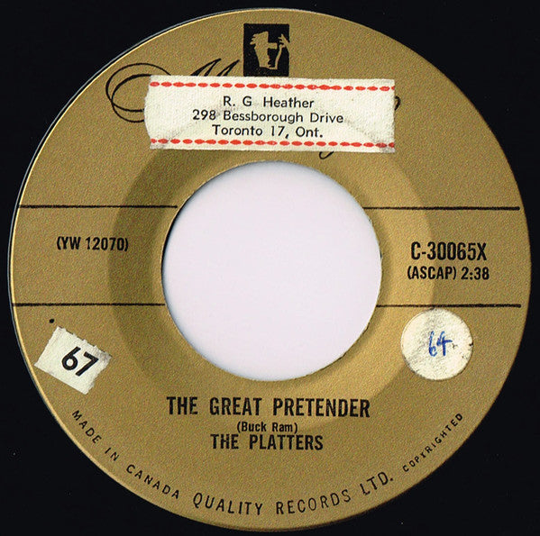 The Platters : The Great Pretender / Only You (7", Single)