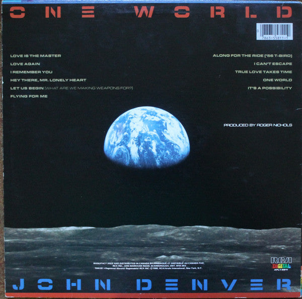 John Denver : One World (LP, Album)