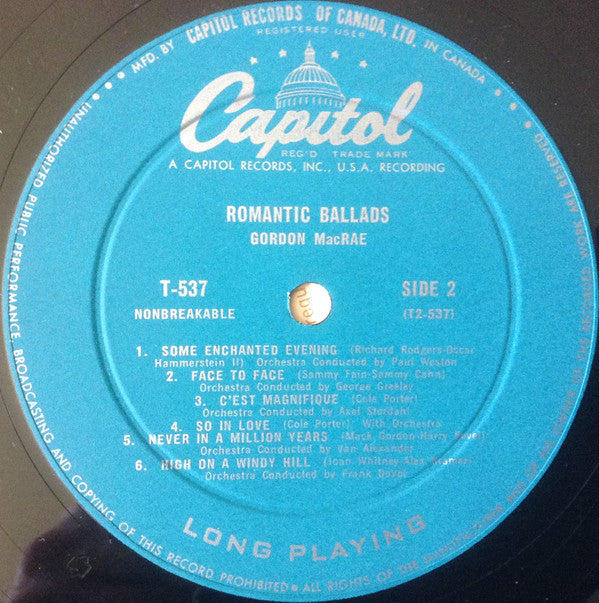 Gordon MacRae : Romantic Ballads (LP, Album)