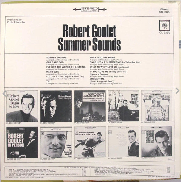 Robert Goulet : Summer Sounds (LP, Album)