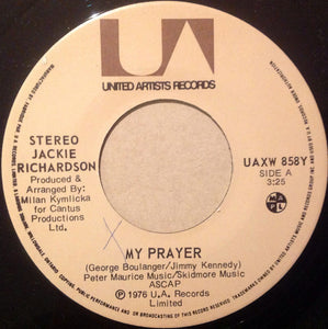 Jackie Richardson : My Prayer (7")
