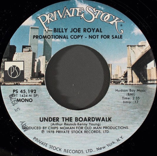 Billy Joe Royal : Under The Boardwalk (7", Mono, Promo)