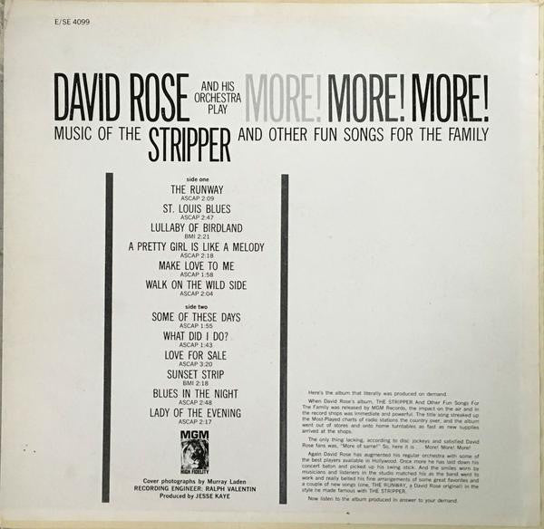 David Rose And His Orchestra* : More! More! More! Music Of The Stripper And Other Fun Songs For The Family (LP, Album)
