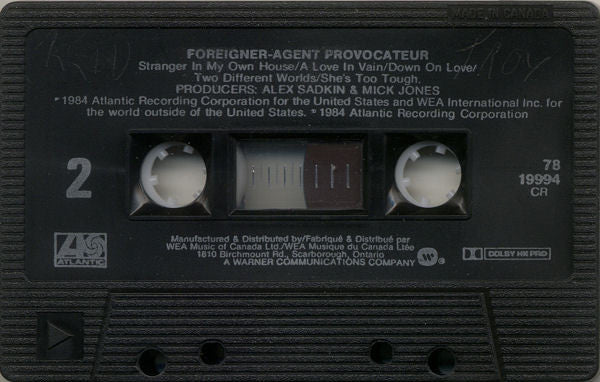 Foreigner : Agent Provocateur (Cass, Album, Dol)