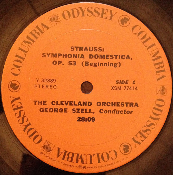 Richard Strauss - George Szell, The Cleveland Orchestra : Symphonia Domestica / Horn Concerto No. 1 In E-Flat Major (LP, Comp)