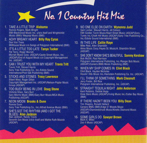 Various : No. 1 Country Hit Mix (CD, Comp)