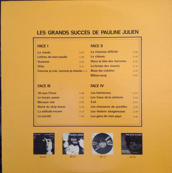 Pauline Julien : Les Grands Succès De Pauline Julien (2xLP, Comp)