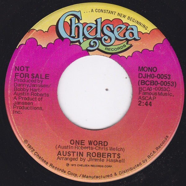 Austin Roberts : One Word (7", Promo)