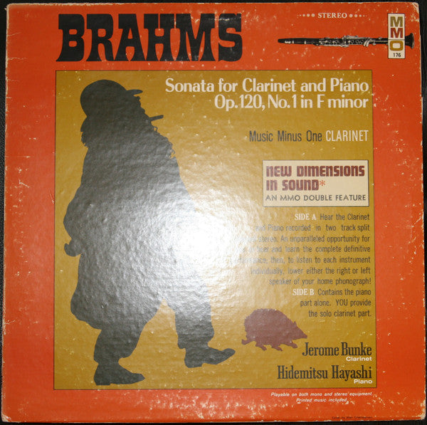 Johannes Brahms : Sonata For Clarinet And Piano Op. 120, No.1 In F Minor (LP, Mono)
