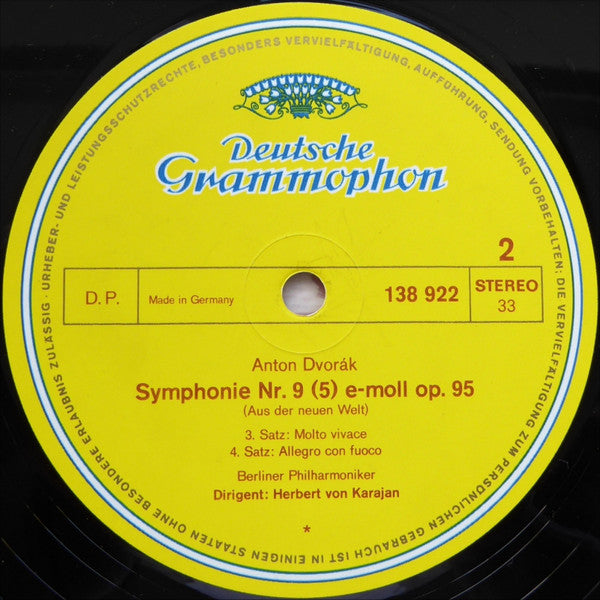 Antonín Dvořák / Berliner Philharmoniker - Herbert von Karajan : Symphonie »Aus Der Neuen Welt«  (LP, Album, RE)