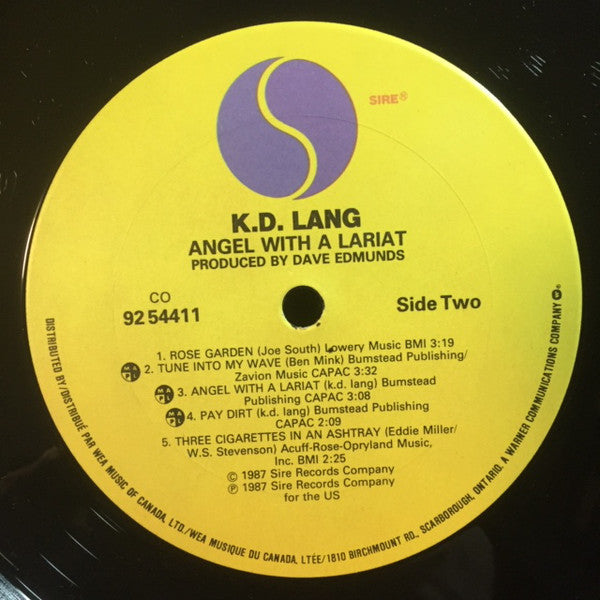 K.D. Lang And The Reclines : Angel With A Lariat (LP, Album)