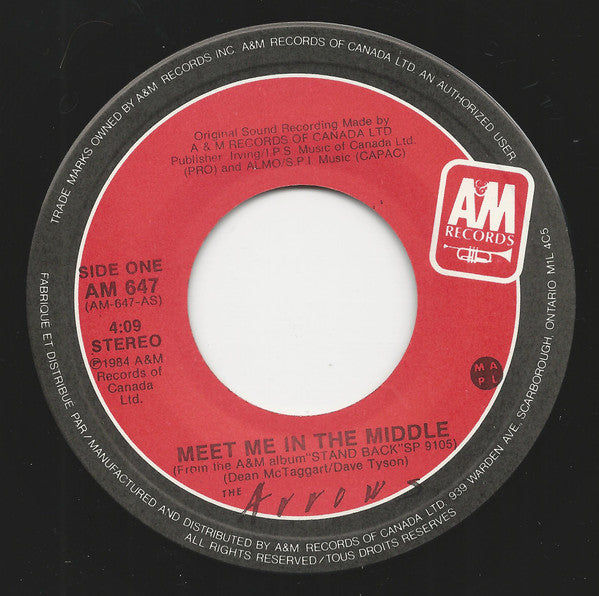 The Arrows : Meet Me In The Middle/Girl In 313 (7")