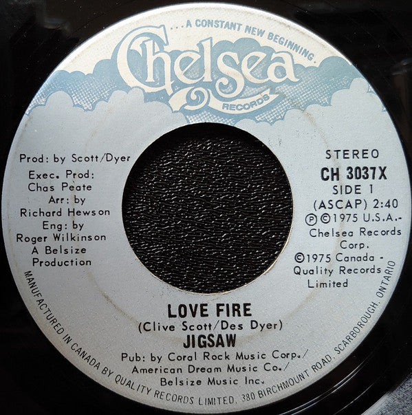 Jigsaw (3) : Love Fire / Mystic Harmony (7", Single)