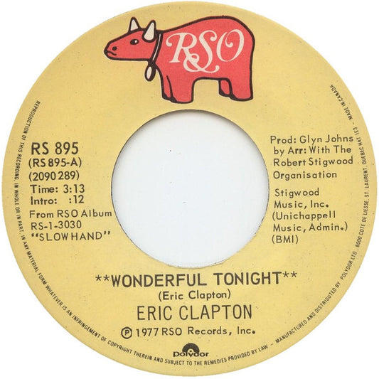 Eric Clapton : Wonderful Tonight (7", Single)