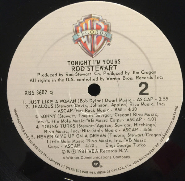 Rod Stewart : Tonight I'm Yours (LP, Album)