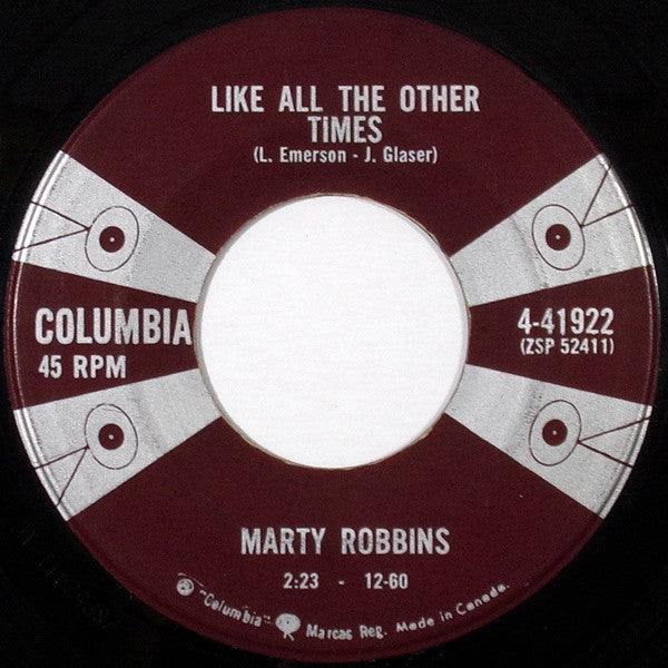 Marty Robbins : Don't Worry / Like All The Other Times (7", Single)