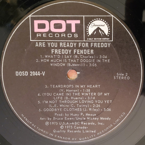 Freddy Fender (2) : Are You Ready For Freddy (LP, Album)