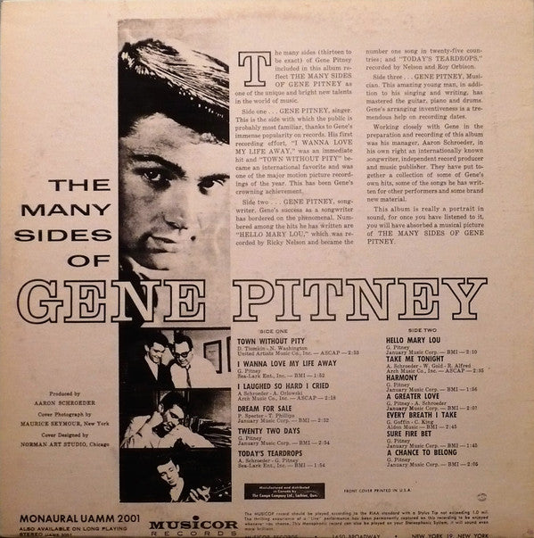 Gene Pitney : The Many Sides Of Gene Pitney (LP, Comp, Mono)