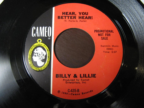 Billy & Lillie : You Got Me By The Heart (7", Promo, Styrene)