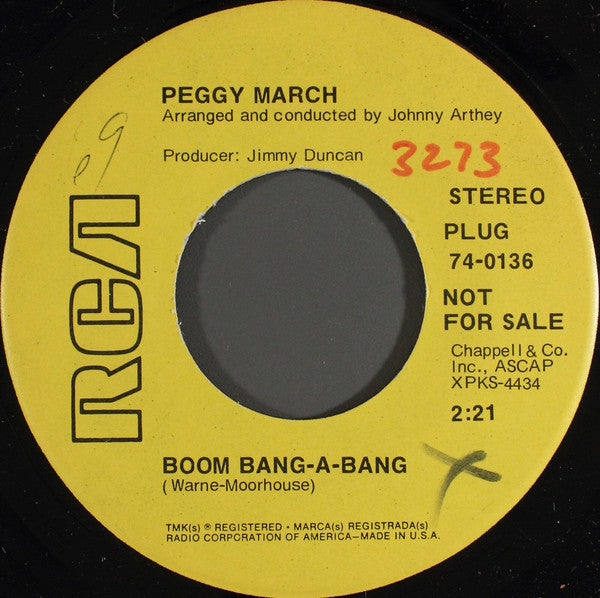 Peggy March : Boom Bang-A-Bang (7", Promo)