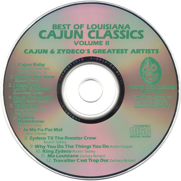 Various : Best Of Louisiana Cajun Classics - Vol. II (Cajun & Zydeco's Greatest Artists) (CD, Comp)