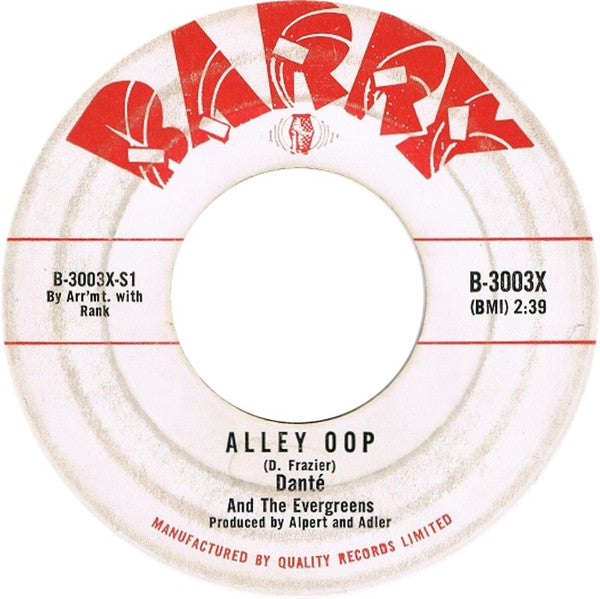 Danté And The Evergreens : Alley-Oop (7", Single)