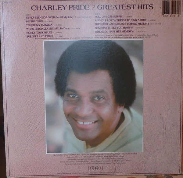 Charley Pride : Greatest Hits (LP, Comp, RE)