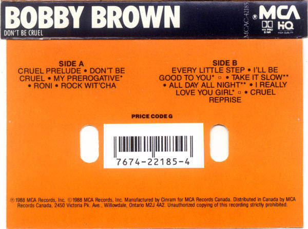 Bobby Brown : Don't Be Cruel (Cass, Album, Dol)