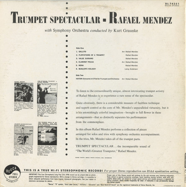 Rafael Mendez : Trumpet Spectacular (LP, Album)